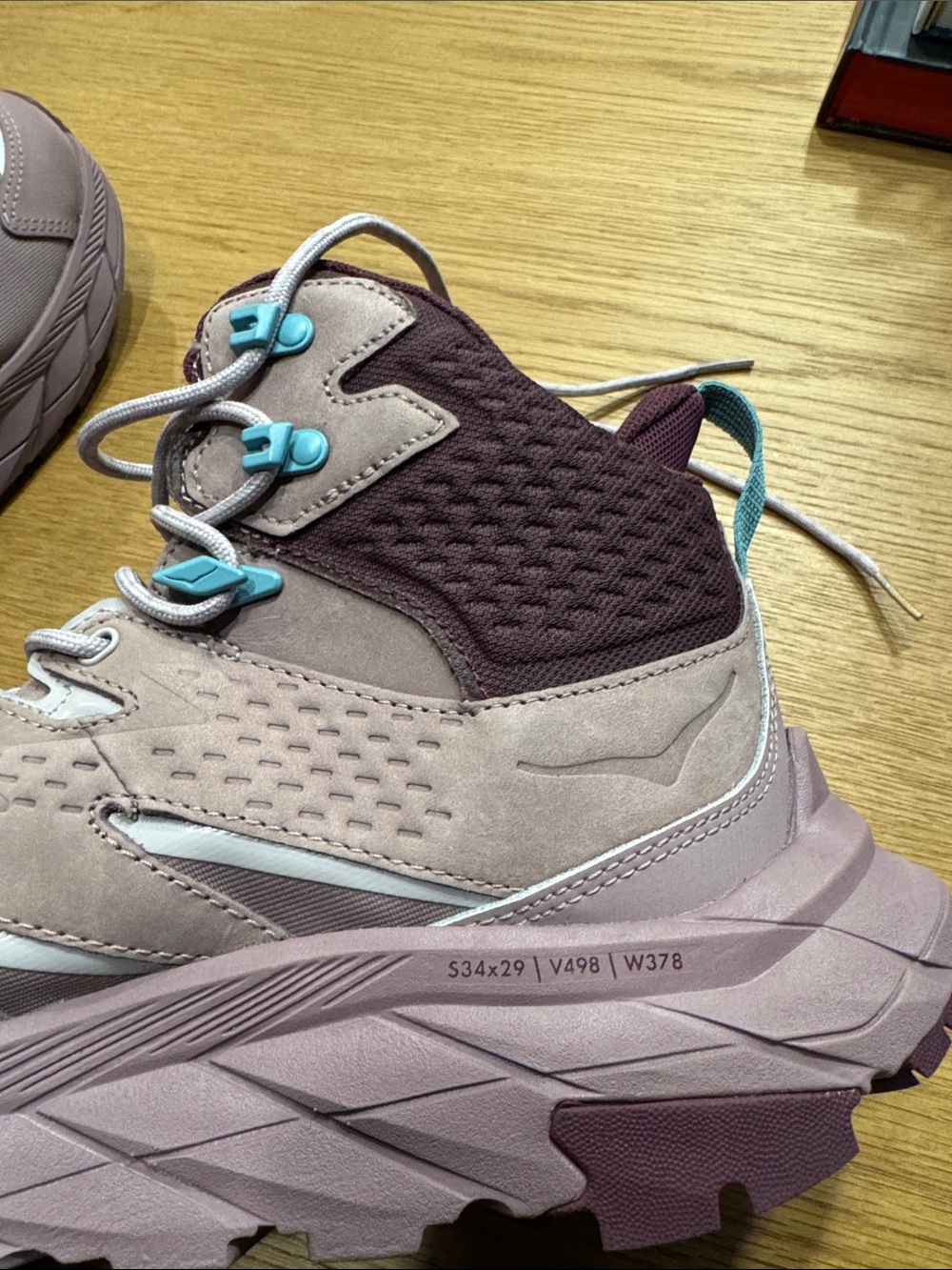 Hoka Women's Mauve and Plum High Top Trail Running Shoes - Picture 11 of 11